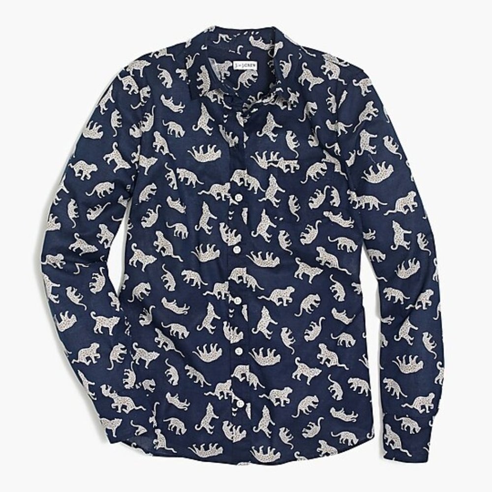 J. Crew Cheetah button-up shirt